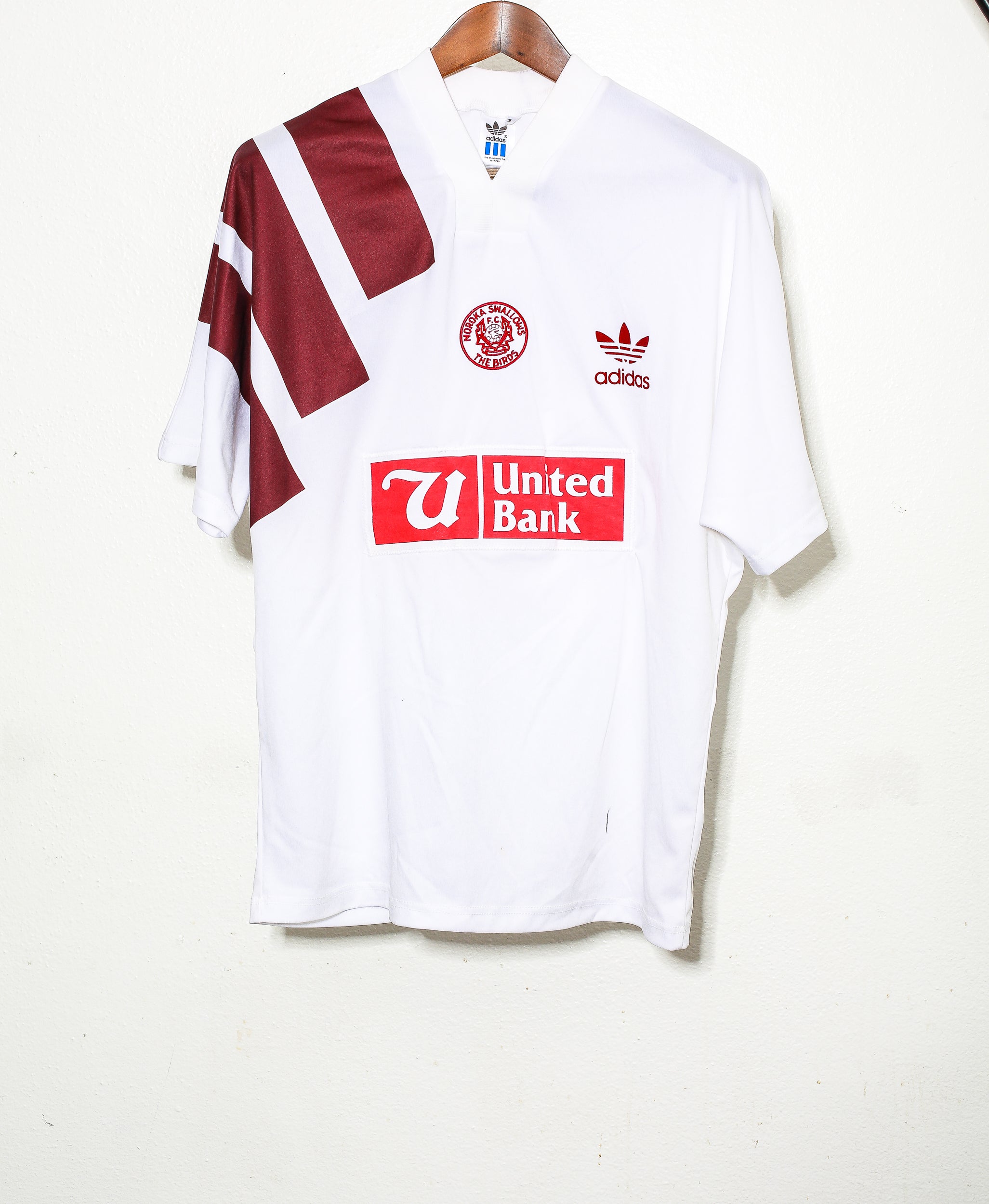 Authentic 1992 Moroka Swallows #9 Match Worn Jersey (Size M) - Vintage Soccer Collectible for Fans & Memorabilia Enthusiasts