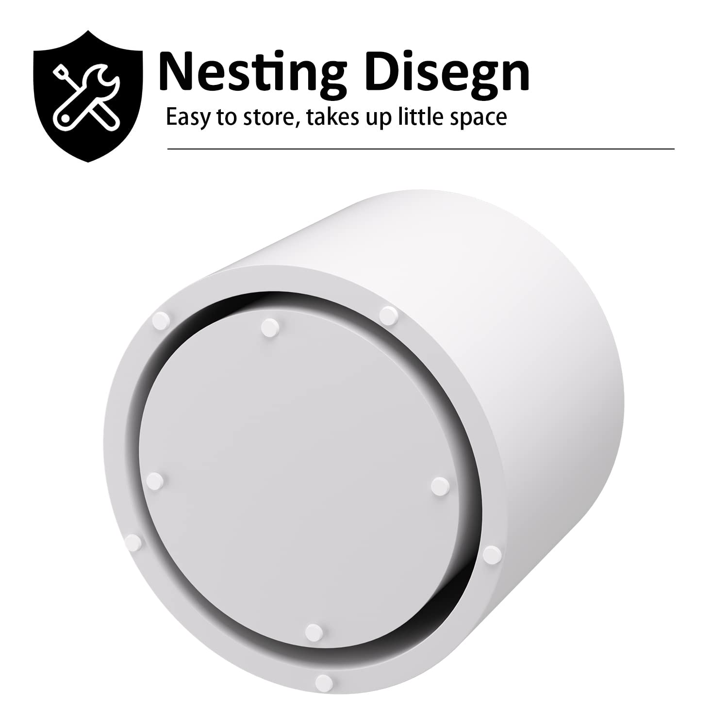 Kevinplus Modern White Coffee Table Set of 2 - Round Nesting Side Tables for Living Room, Bedroom & Office - Space Saving Small Circle End Tables (Matte White) - Perfect for Compact Spaces, Apartment Decor & Coffee Table Styling