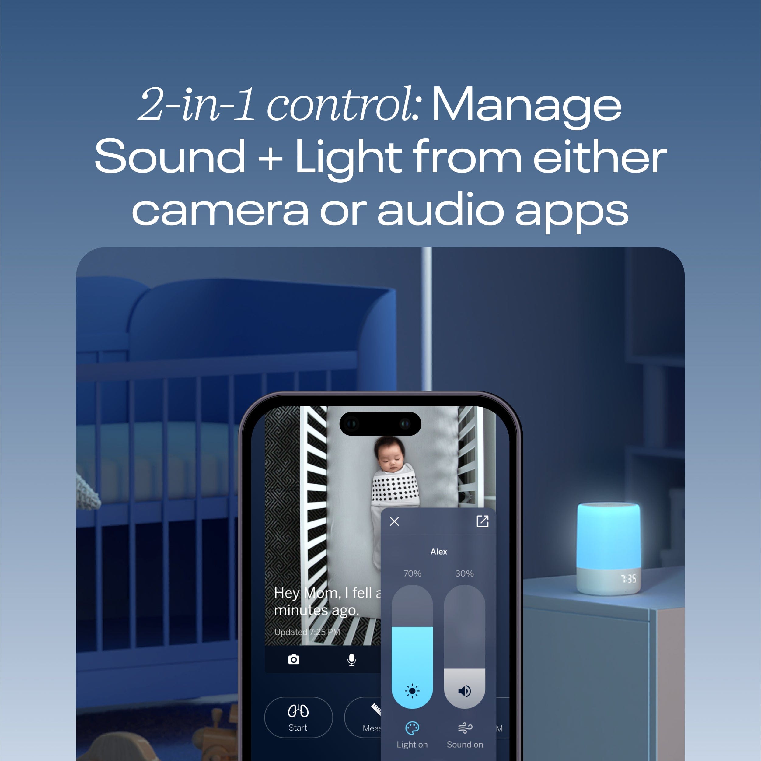 Nanit Pro Sound Machine & Night Light - White Noise for Baby Sleep, Soothing Night Light for Nursery - Perfect for Newborns & Toddlers Bedtime Routine
