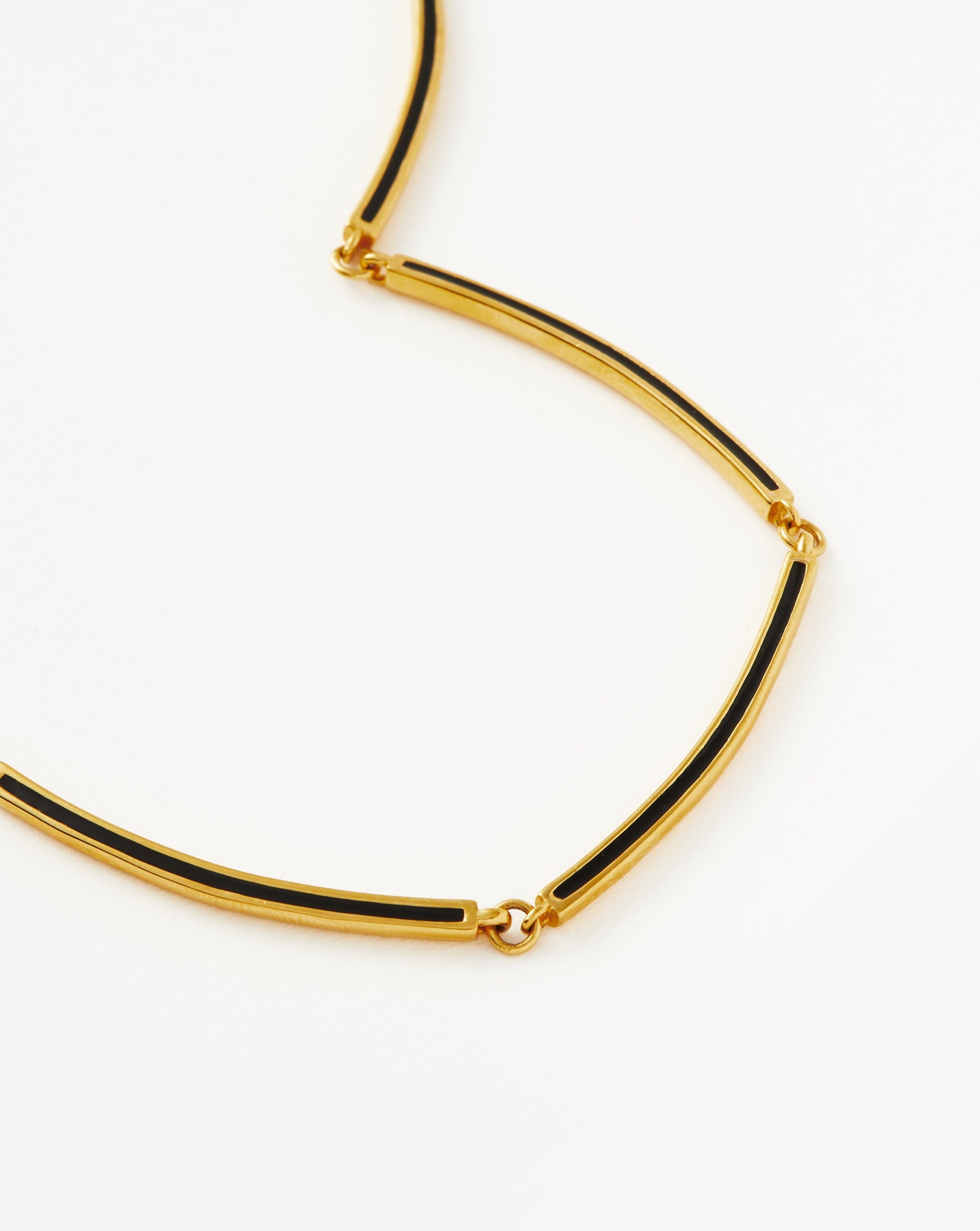18K Gold Plated Enamel Reversible Byline Link Choker Necklace - Elegant Layering Piece for Women, Perfect for Parties, Dates & Everyday Wear