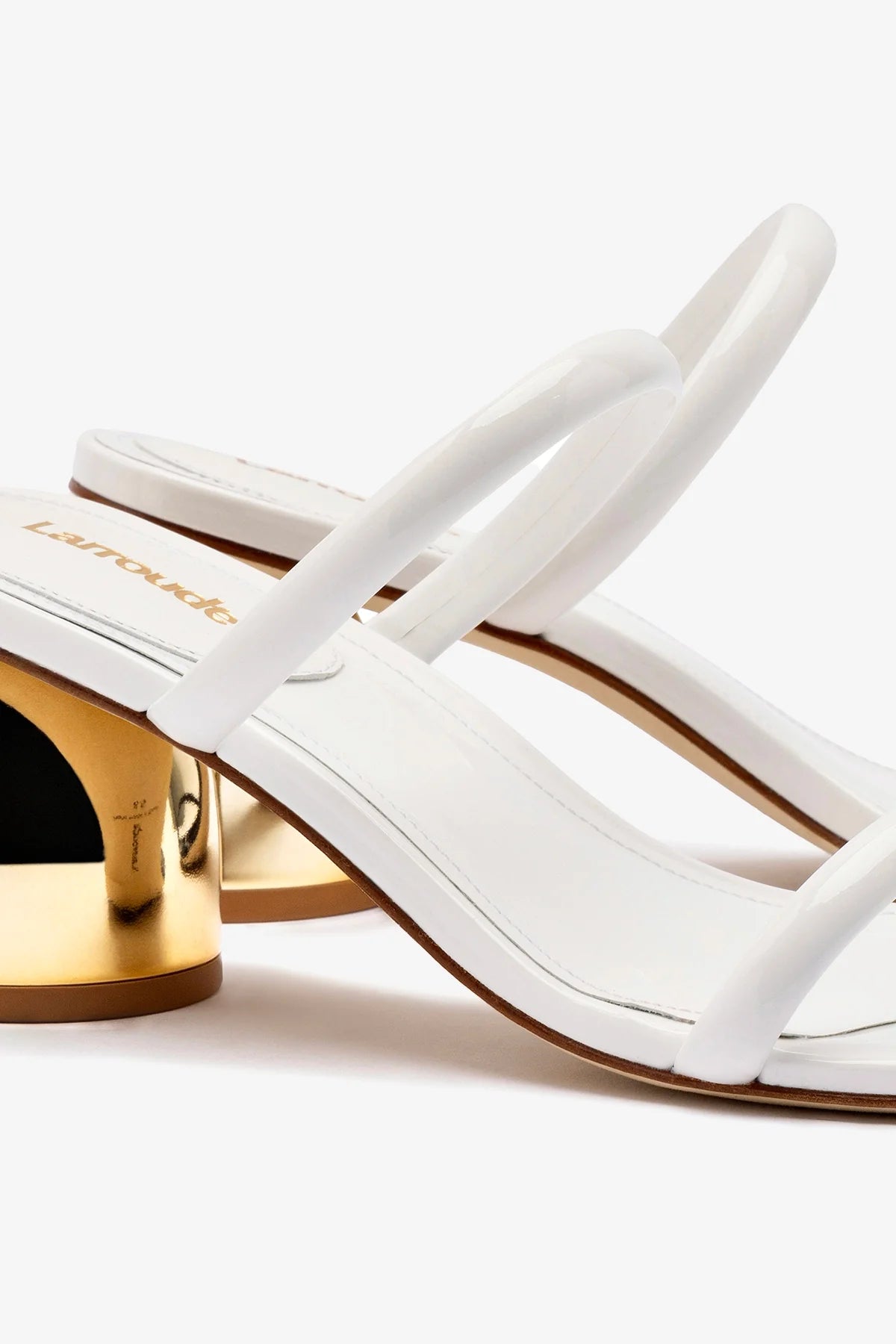 White Patent Leather Dew Drop Mule Shoes - Comfortable Women's Slip-On Loafers for Casual Wear, Office & Everyday Outfits