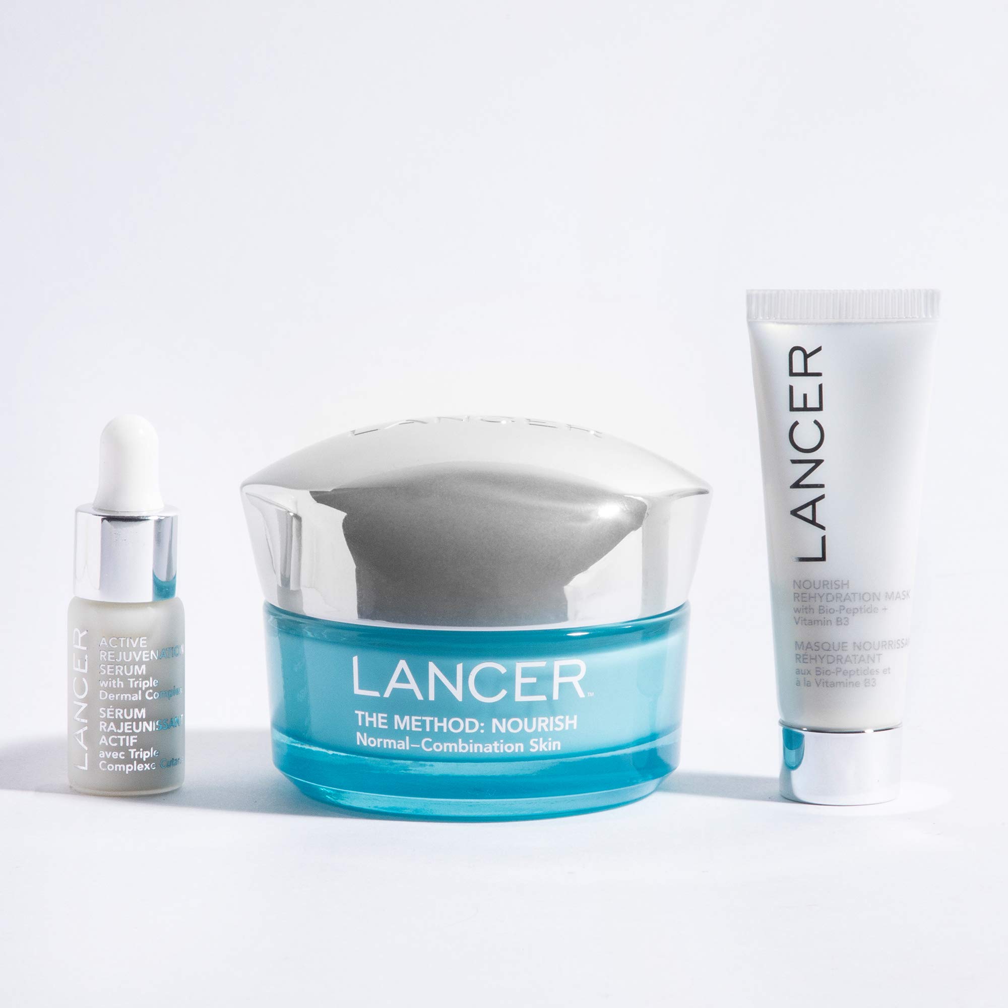 Lancer Skincare Hydration Rescue 3-Piece Set - Moisturizing Face Cream, Hydrating Serum & Cleanser for Dry Skin | Perfect for Daily Skincare Routine & Travel Essentials
