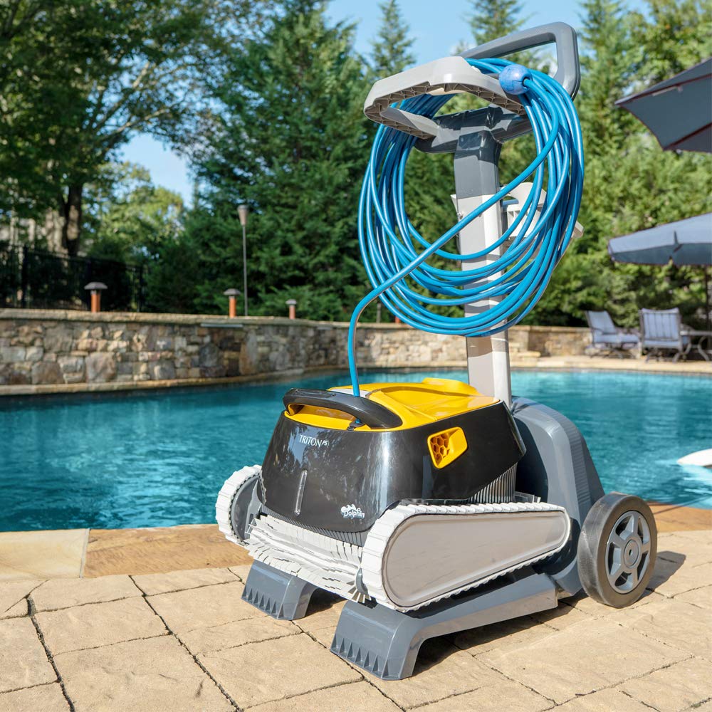 Dolphin Triton PS Robotic Pool Cleaner with Powerstream Technology - Upgraded Swivel & Caddy Included | Automatic In-Ground Pool Vacuum for Efficient Cleaning | Perfect for Home, Resort & Commercial Pools