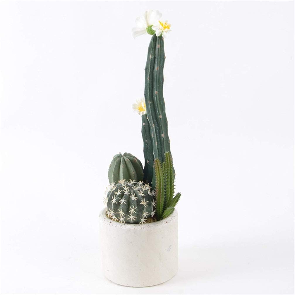 XZWYB Artificial Green Plant Bonsai - Clay Pot Decorative Cactus & Succulent Potted Plant (15X41cm) - Perfect for Home, Office & Interior Decor