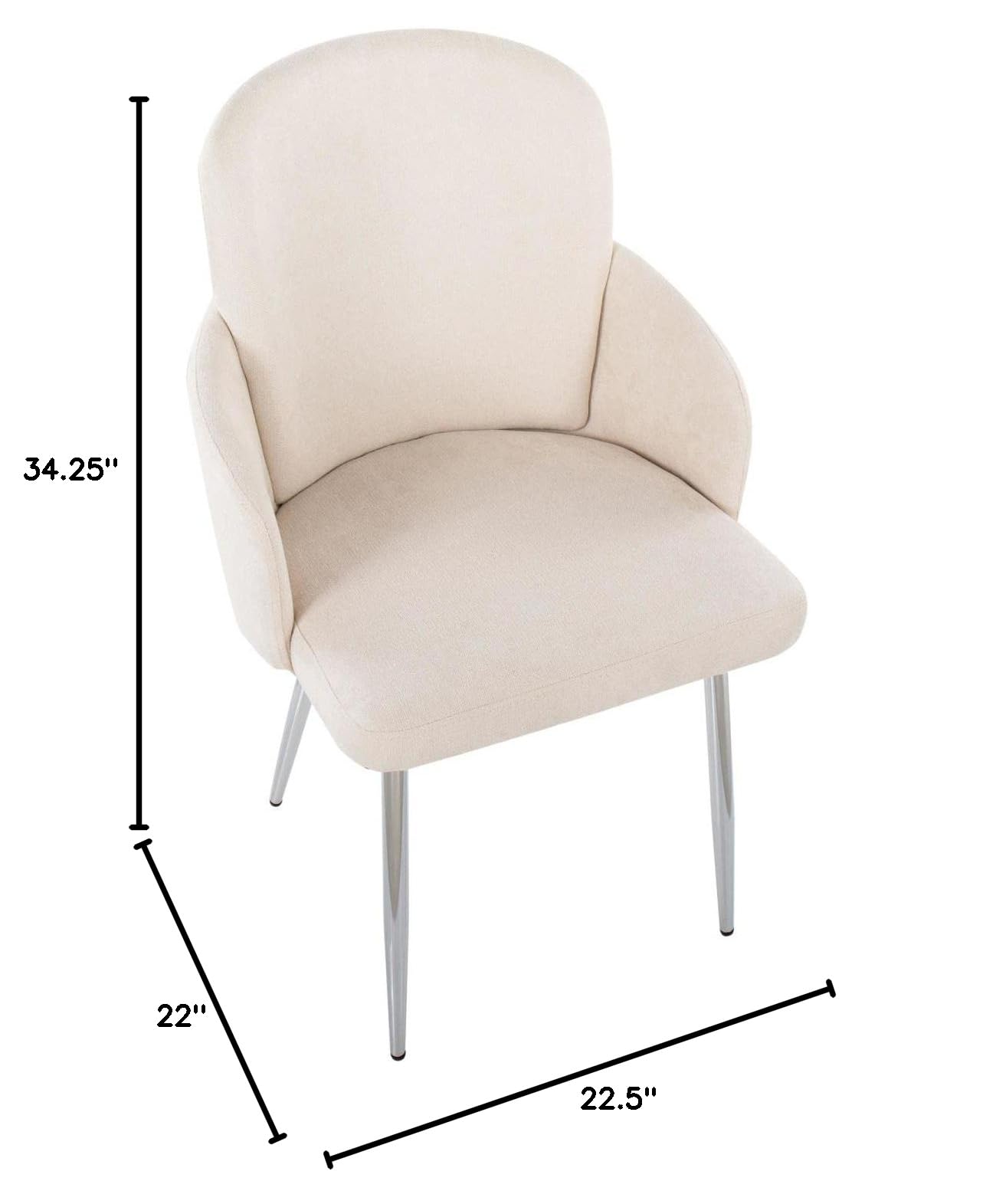 LumiSource Dahlia Upholstered Dining Chairs Set of 2 - Modern Kitchen Chairs for Dining Table, Comfortable & Stylish Seating for Home, Restaurant or Office Use