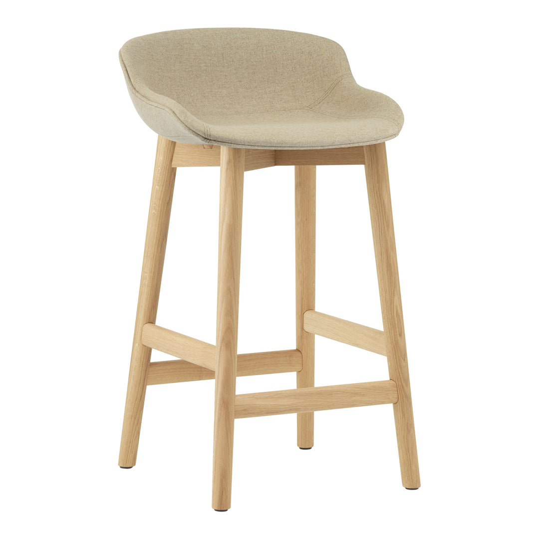 Premium Hyg Counter Stool with Full Upholstery & Wood Base - Modern Bar Stool for Kitchen Island, Breakfast Nook & Home Bar Decor