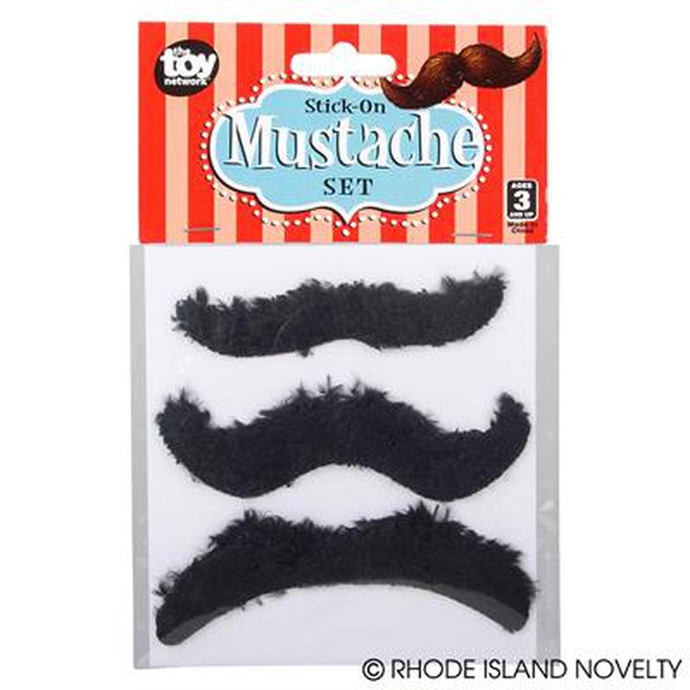 3 Piece Stick-On Mustache Set for Costume Parties, Halloween, and Cosplay – Self-Adhesive Fake Mustache for Men & Women – Fun Dress-Up Accessories