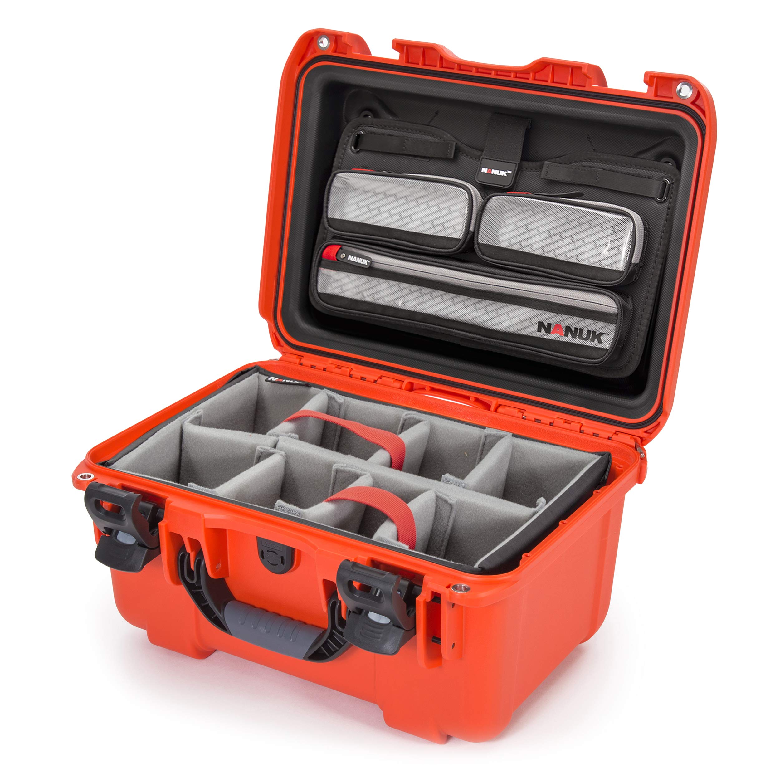 Nanuk 918 Waterproof Carry-on Hard Case with Lid Organizer & Padded Divider - Orange | Durable Travel Protection for Cameras, Drones & Electronics | Airline Approved Luggage