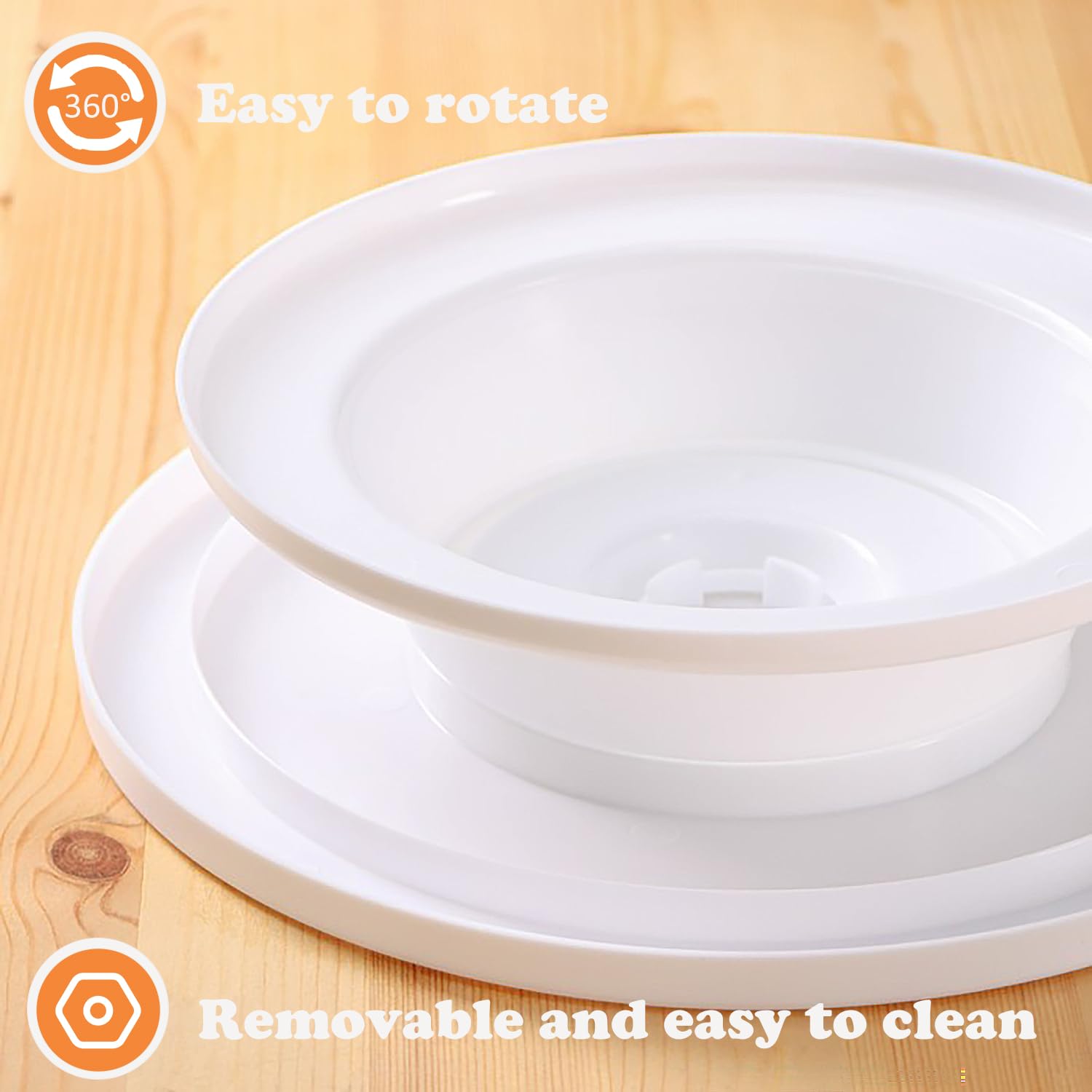 11 Inch Rotating Cake Stand Turntable - Smooth Revolving Baking Supplies for Cakes, Cupcakes, Cookies & Muffins (White) | Perfect for Home Baking, Cake Decorating & Dessert Displays