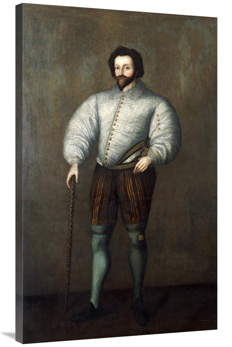40 Inch Sir Francis Drake Art Print - Vintage English School Painting - Perfect for Home Decor, Office Wall Art & Historical Gifts