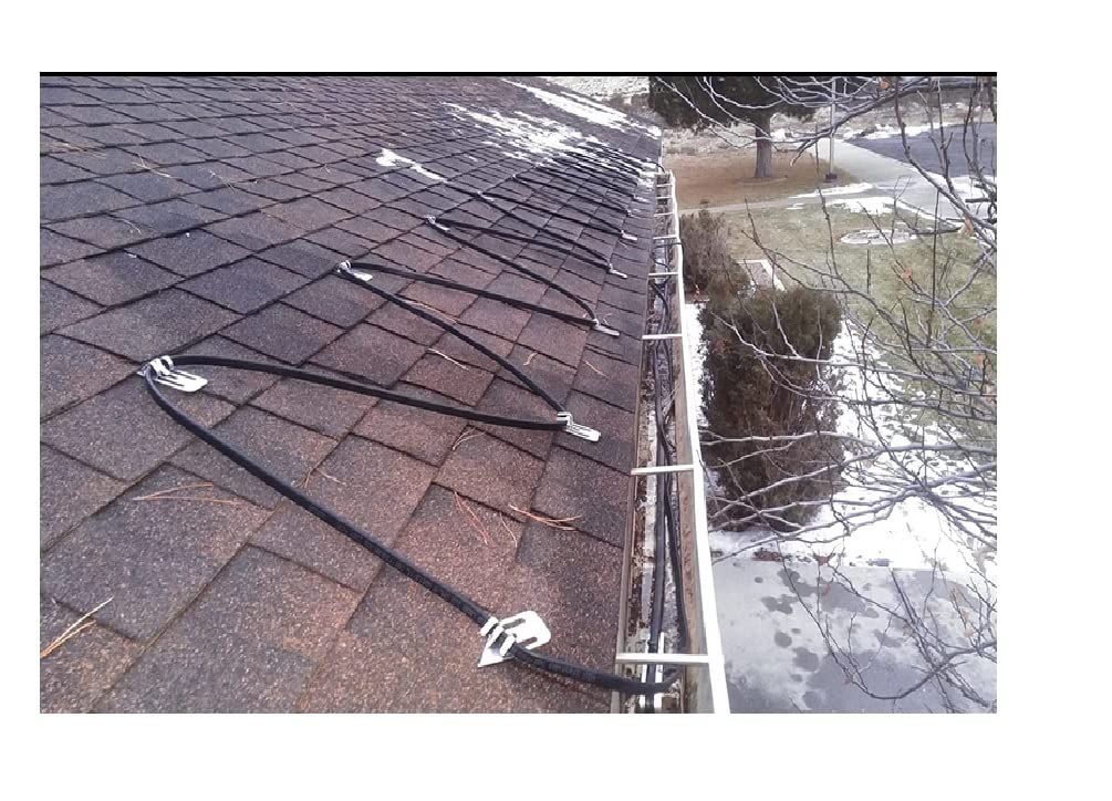 Self-Regulating Roof Heat Cable - 8W/ft 80ft Plug-in Ready Snow Melting Kit for Roof & Gutters | Ice Dam Prevention | Winter Home Protection for Houses in Cold Climates