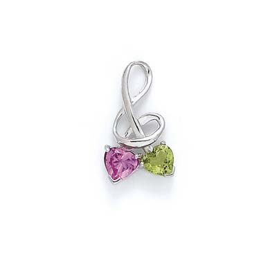 925 Sterling Silver Peridot & Pink Sapphire Pendant Necklace for Women - Elegant Dainty Jewelry Gift for Birthday, Anniversary & Valentine's Day - Perfect for Everyday Wear & Special Occasions