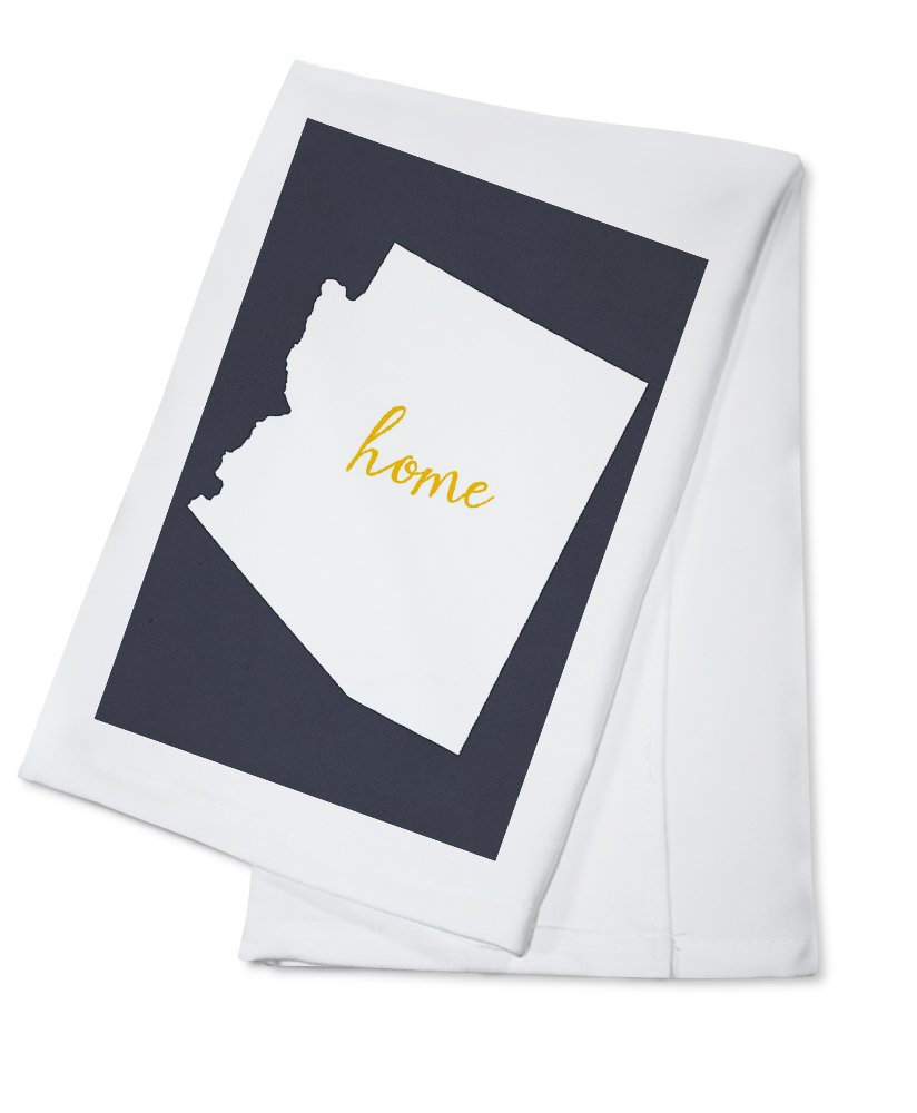 Arizona Home State White on Gray 100% Cotton Tea Towel - Decorative Kitchen Hand Towel for Drying Dishes, Decor & Gift Giving