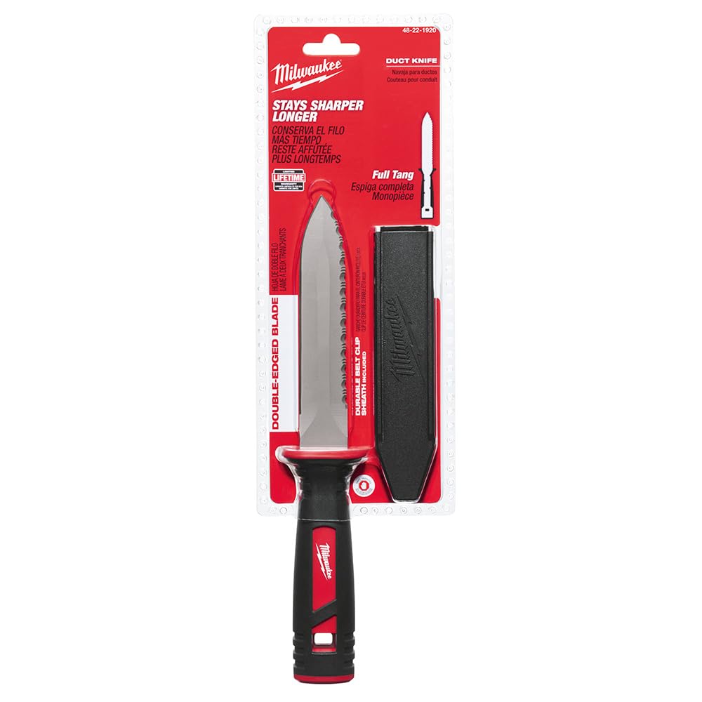 Milwaukee 48-22-1920 Heavy Duty Duct Knife - Professional HVAC & Construction Utility Blade for Cutting Drywall, Insulation & Ductwork