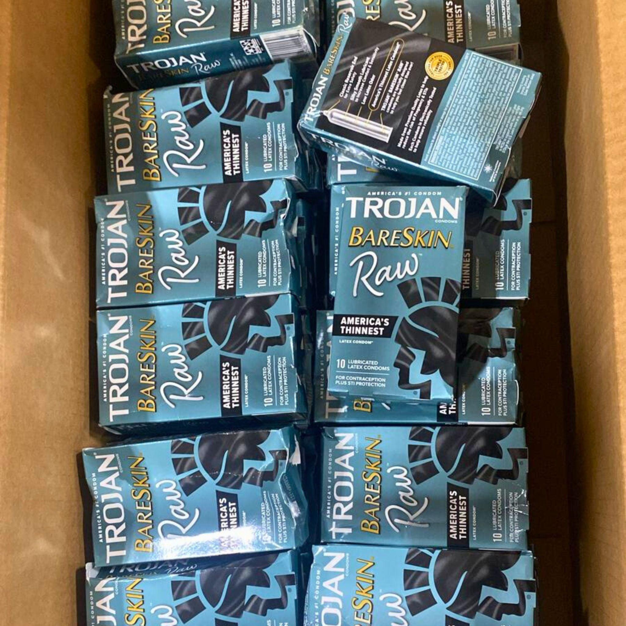 Trojan BareSkin Raw Thin Condoms - 62 Count Pack | Ultra Thin & Sensitive Protection for Enhanced Intimacy | Perfect for Couples & Safe Sex