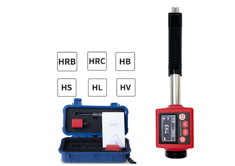 6-in-1 Leeb Hardness Tester with D Type Impact Device - Measures HL, HV, HB, HRC, HRB, HRA, HS for Metal & Steel (170-960 HLD) | Rechargeable Lithium Battery | Ideal for Industrial Quality Control & Material Testing