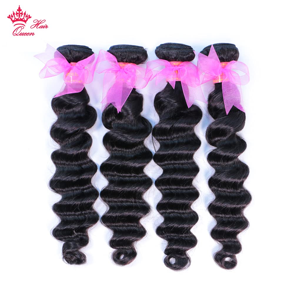 100% Brazilian Virgin Human Hair Extensions - Loose Deep Wave Weave Bundles (18, 20, 22 Inches) | Natural Color Remy Hair for Styling & Volume | Perfect for Daily Wear, Parties & Special Occasions