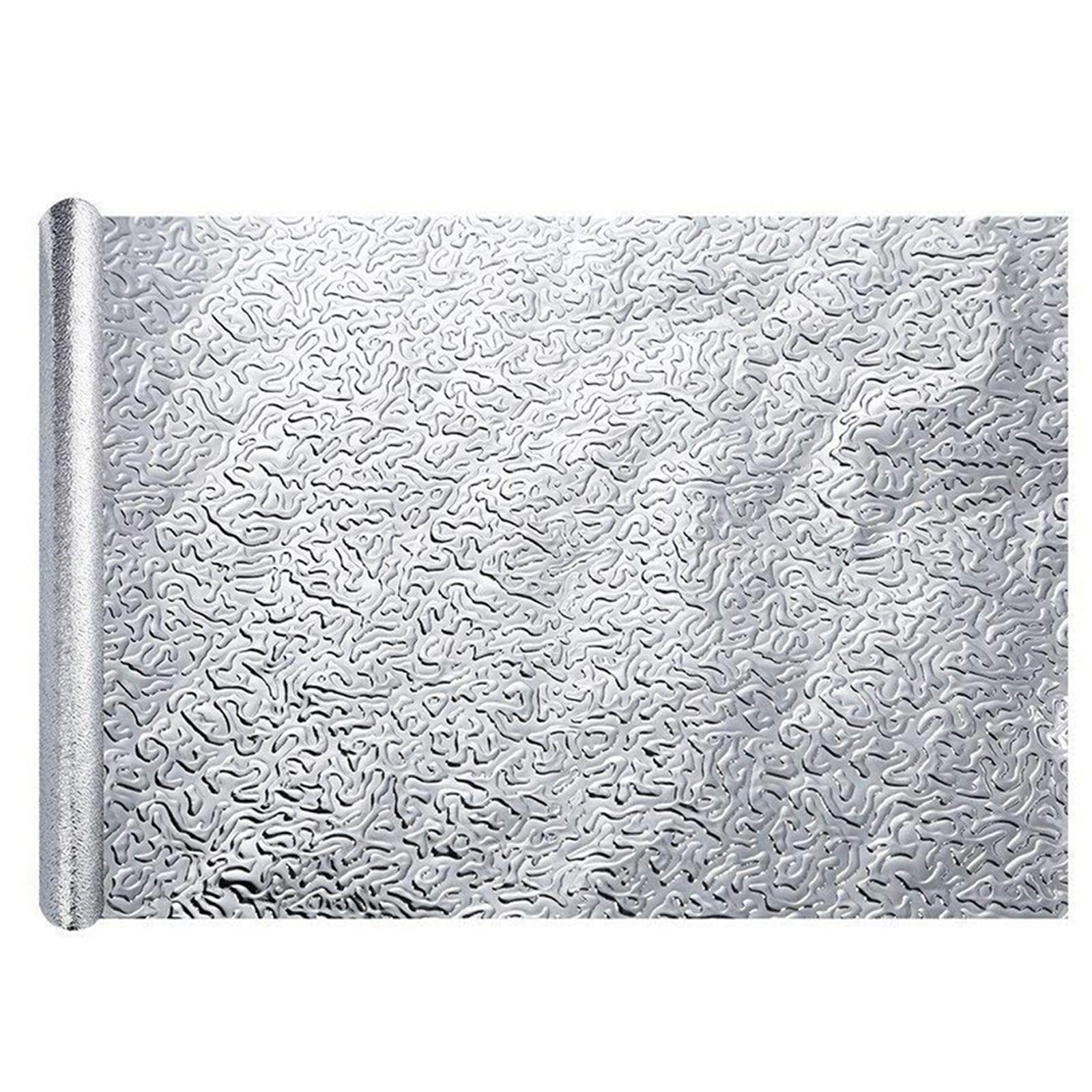 Oil-Resistant Peel and Stick Kitchen Backsplash - 15.7x118 Inch Self-Adhesive Aluminum Foil Wallpaper for Countertops - Waterproof, Easy to Install Contact Paper for Stove, Sink & Cabinet Protection - Perfect for Modern & Vintage Kitchen Decor