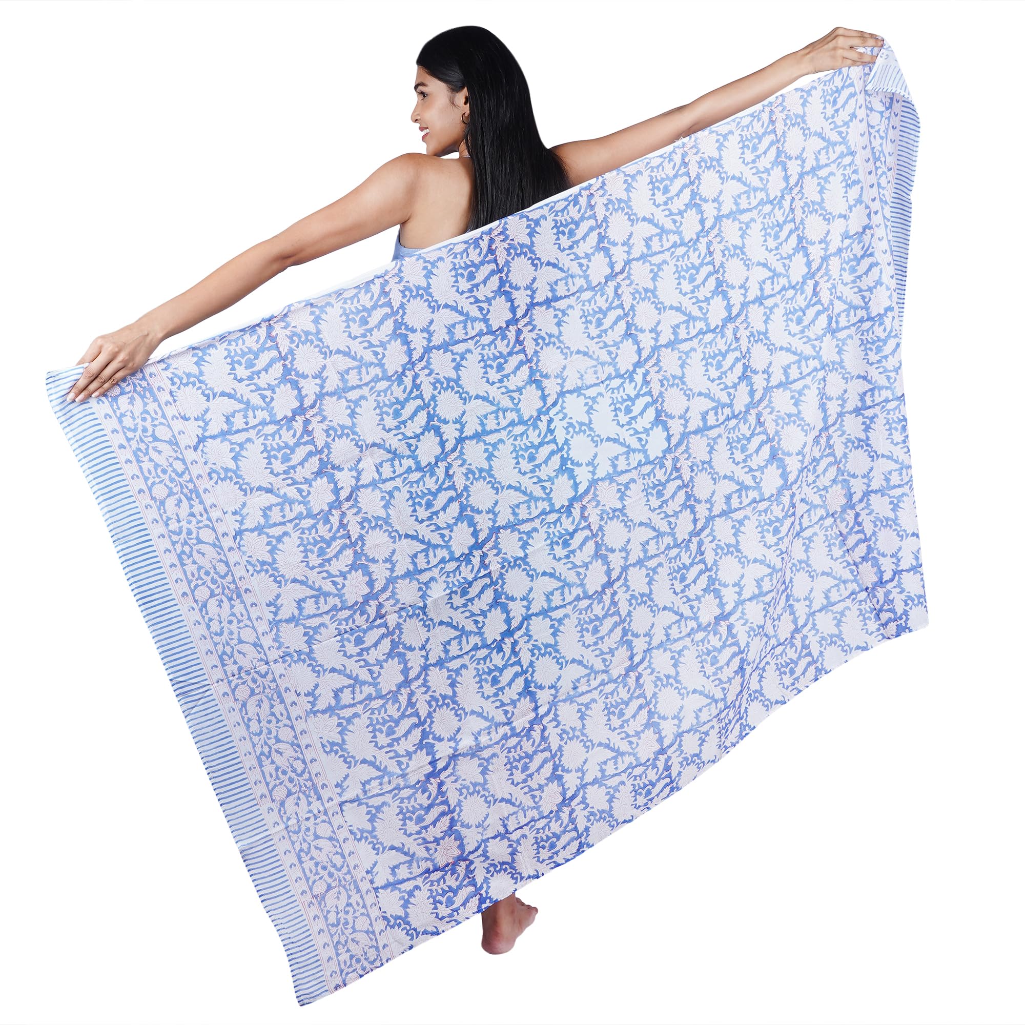 Handmade Block Print Sarong - Stylish Beach Cover Up for Women | Perfect for Poolside, Vacation & Summer Outfits