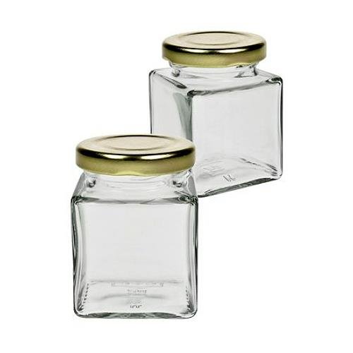 Premium Glass Jam & Spice Jars with Gold Lids - 106ml Airtight Containers for Kitchen Storage, Pantry Organization & Homemade Preserves