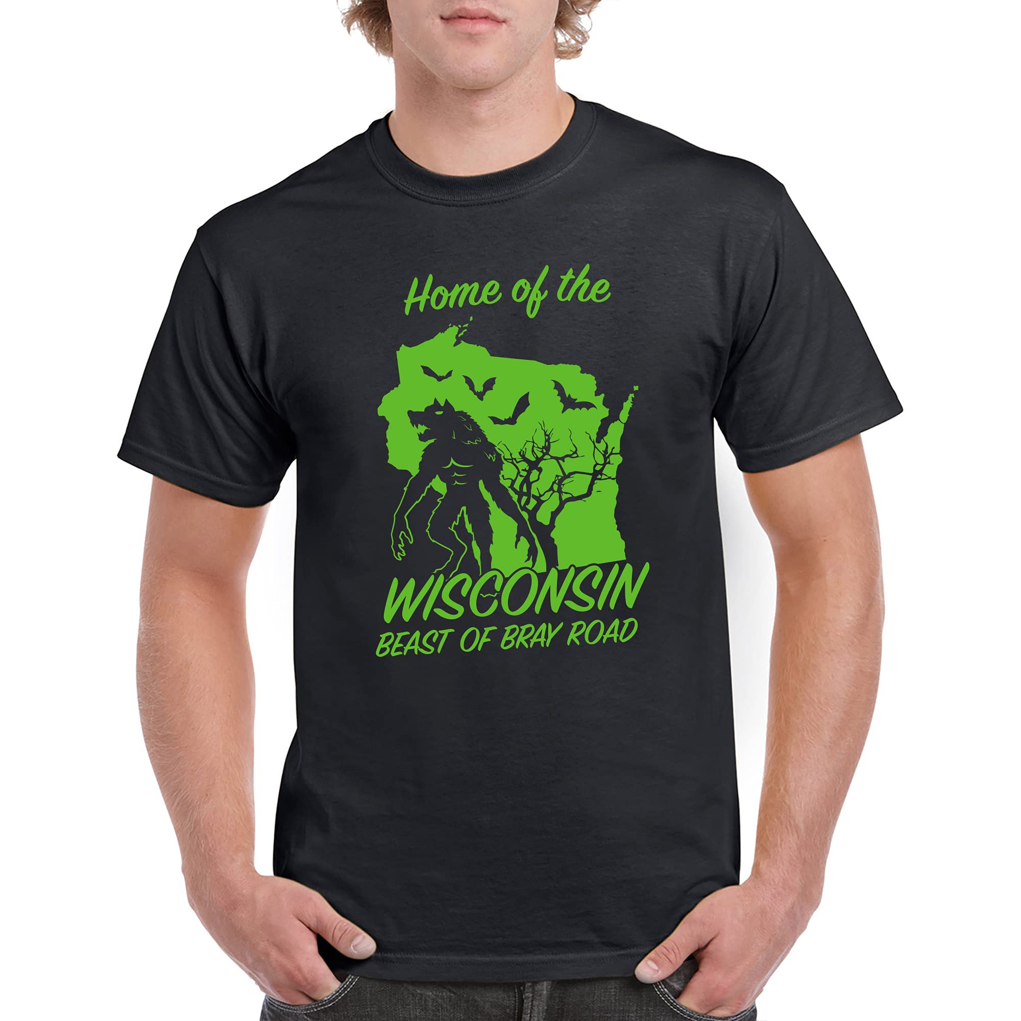 UGP Campus Apparel State Cryptid Hunting T-Shirt - Unique Cryptozoology Graphic Tee for College Students & Cryptid Enthusiasts | Perfect for Campus Wear, Halloween Costumes & Paranormal Events