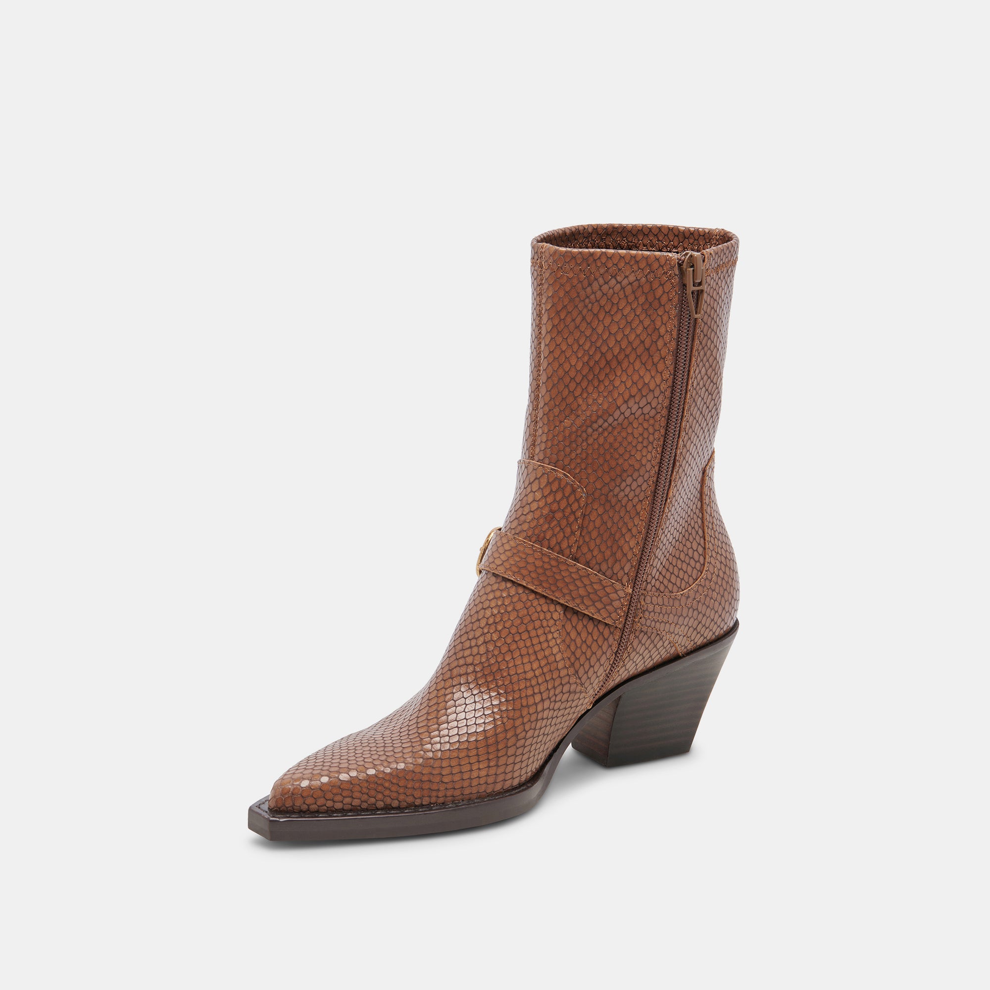 Rave Wide Calf Boots for Women - Saddle Embossed Leather Riding Boots - Perfect for Horseback Riding, Country Fashion & Winter Outfits