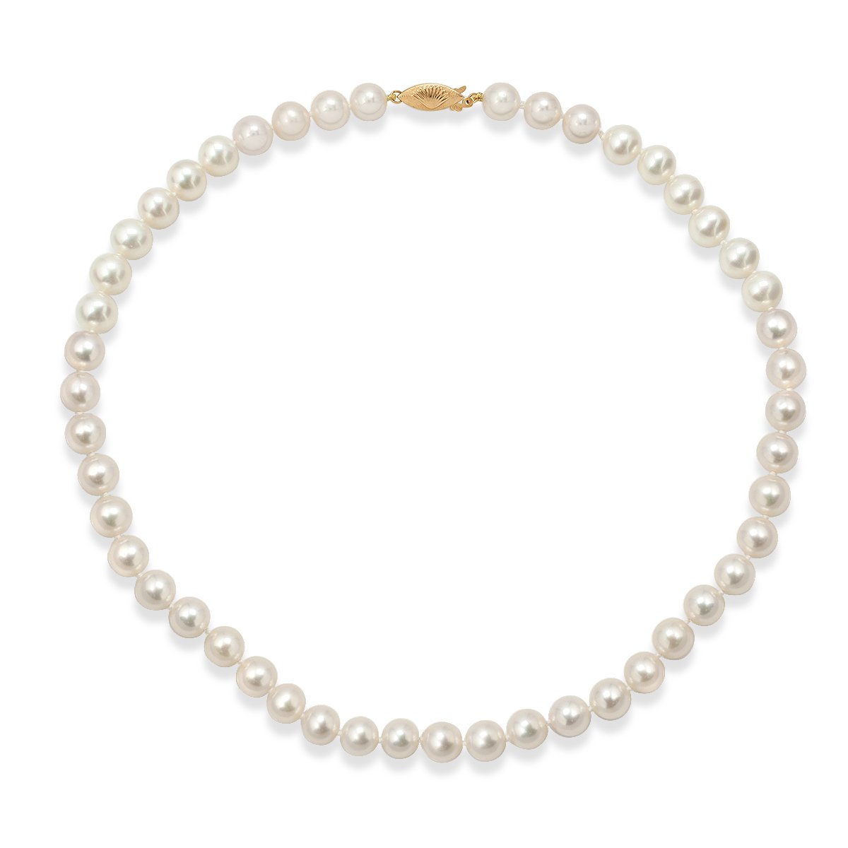 14K Yellow Gold 6-7mm AAA Cultured Freshwater Pearl Necklace for Women - Elegant Jewelry Gift for Brides, Anniversaries & Special Occasions