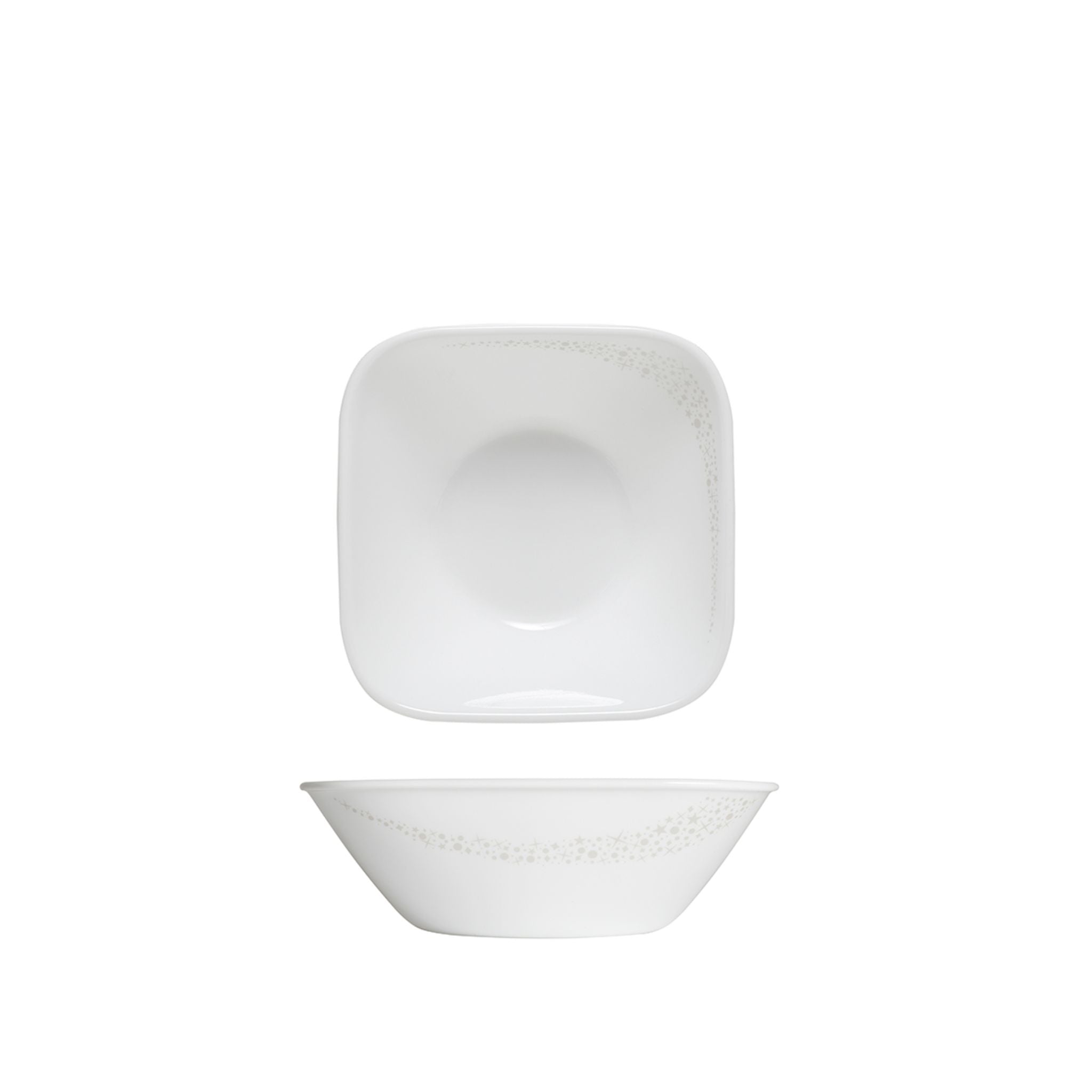Corelle Square Round 23oz Bowl Set - Moonlight Design (2323 MT) - Durable Dinnerware for Everyday Use & Entertaining