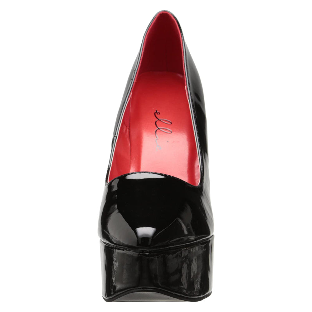 Ellie Shoes Prince 6.5 Inch Stiletto Heels Patent Leather Platform Pumps for Women - Black | Perfect for Parties, Weddings & Evening Events
