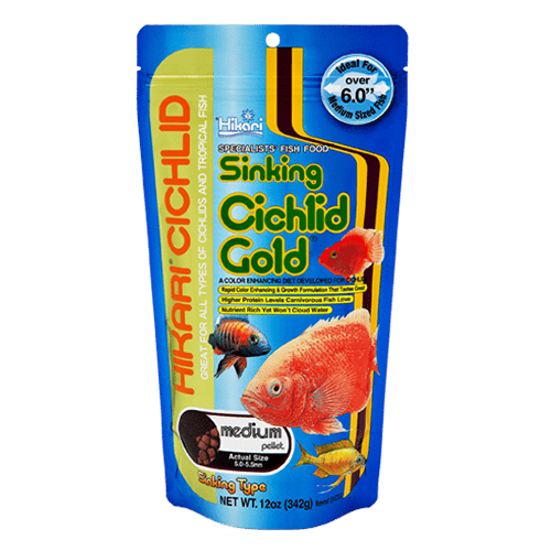 Hikari Tropical Cichlid Gold Sinking Pellet Fish Food - Premium Nutrition for Cichlids & Goldfish - Ideal for Aquariums & Fish Tanks