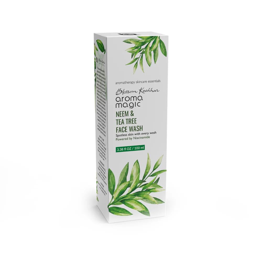 Aroma Magic Neem and Tea Tree Face Wash with Niacinamide - 100ml | Deep Cleansing, Acne Control & Oil Balancing | Perfect for Daily Skincare Routine