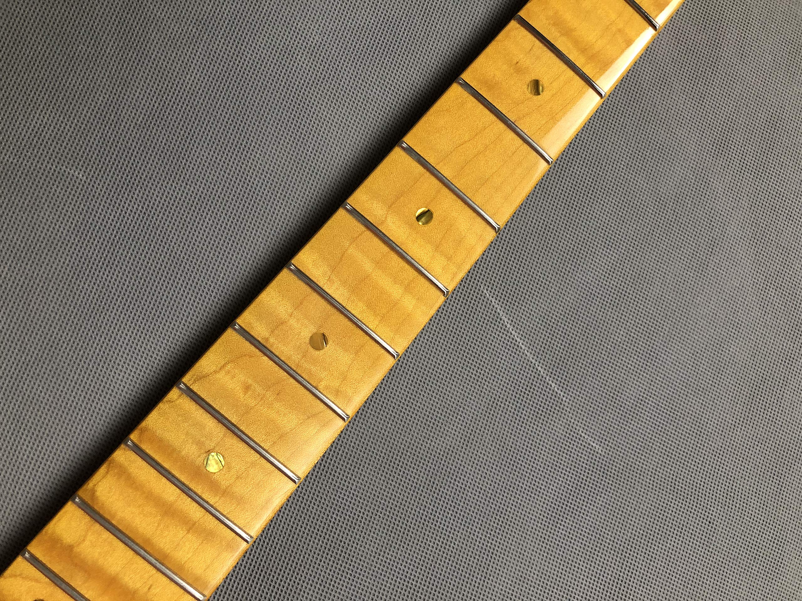 Premium Flame Maple Guitar Neck - 21 Frets, 25.5