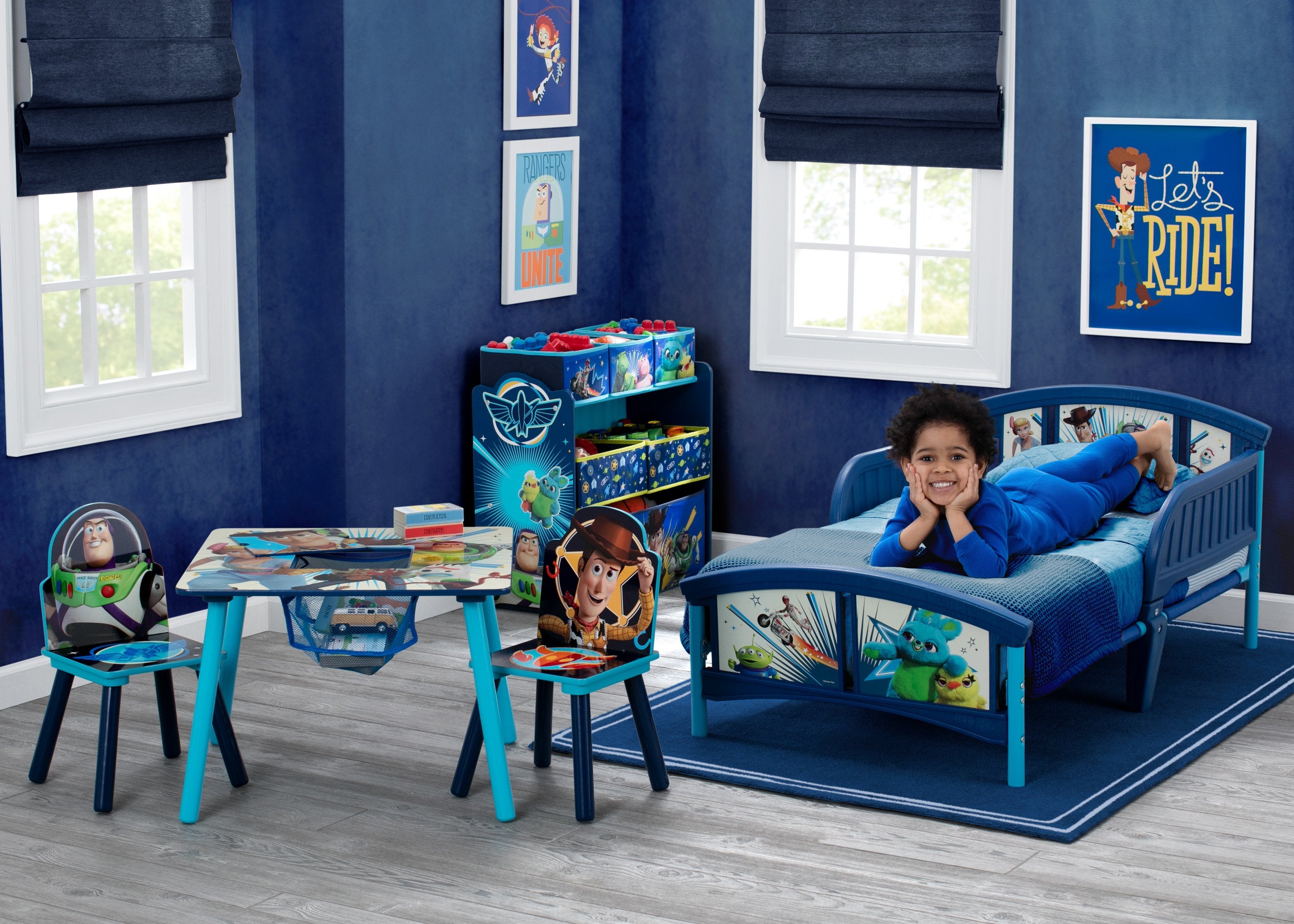 Toy Story 4 Plastic Toddler Bed for Kids - Disney Pixar Character Themed Children's Sleeping Furniture - Perfect for Nursery, Bedroom, and Daycare Use
