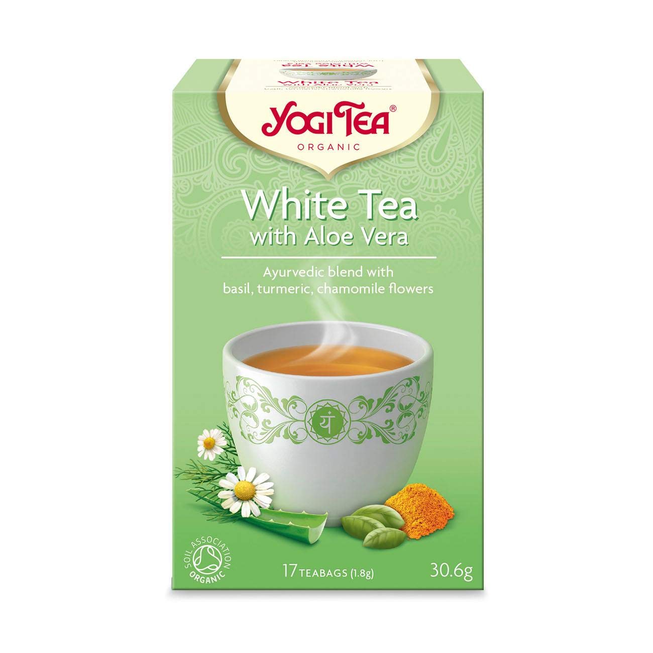 YOGI TEA White Tea with Aloe Vera - 17 Herbal Tea Bags for Relaxation & Digestion Support - Perfect for Morning Boost or Evening Wind Down