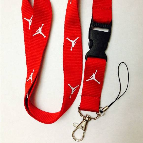 Official Jordan Brand Lanyard - Red with White Logo for Keys, ID Badges & Event Passes - Perfect for Sports Fans, Students & Professionals