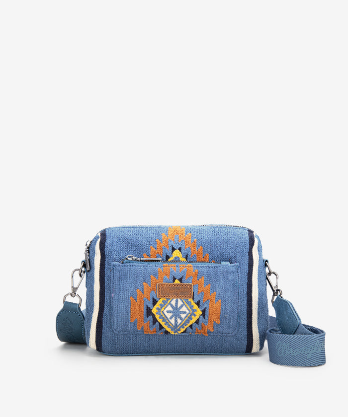 Wrangler Aztec Knitted Crossbody Purse for Women - Stylish Boho Shoulder Bag with Tribal Pattern - Perfect for Travel, Shopping & Everyday Use