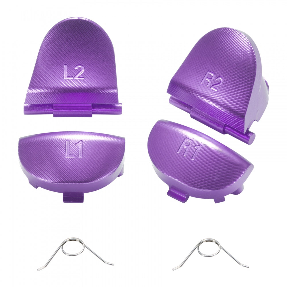 eXtremeRate Metal Purple Custom Button & Trigger Kit for PS4 Controller - R1 L1 R2 L2 Replacement Parts | Gaming Accessories for Enhanced Playstation 4 Gameplay