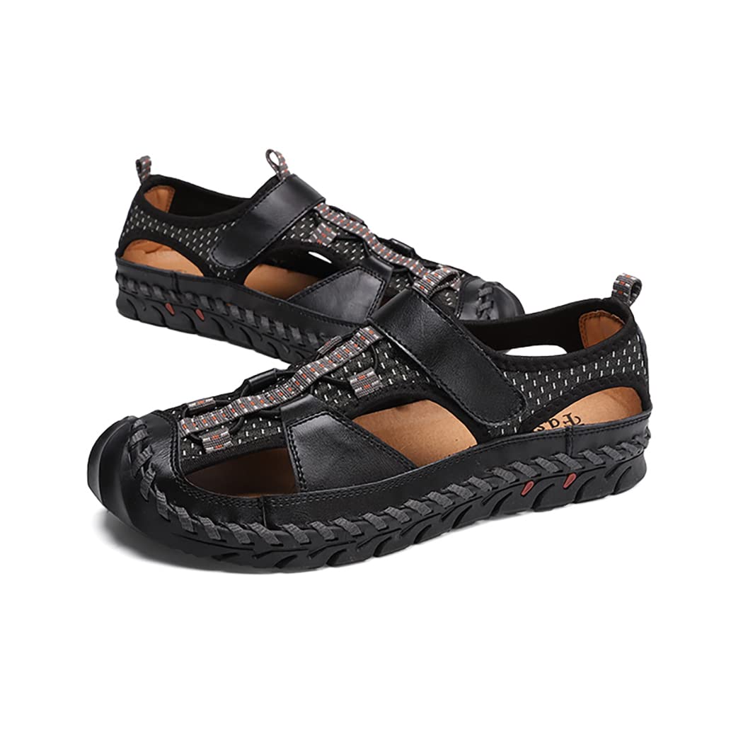 Premium Leather Men's Sandals - Breathable Summer Beach Slippers for Men | Comfortable Outdoor Walking, Vacation & Casual Wear