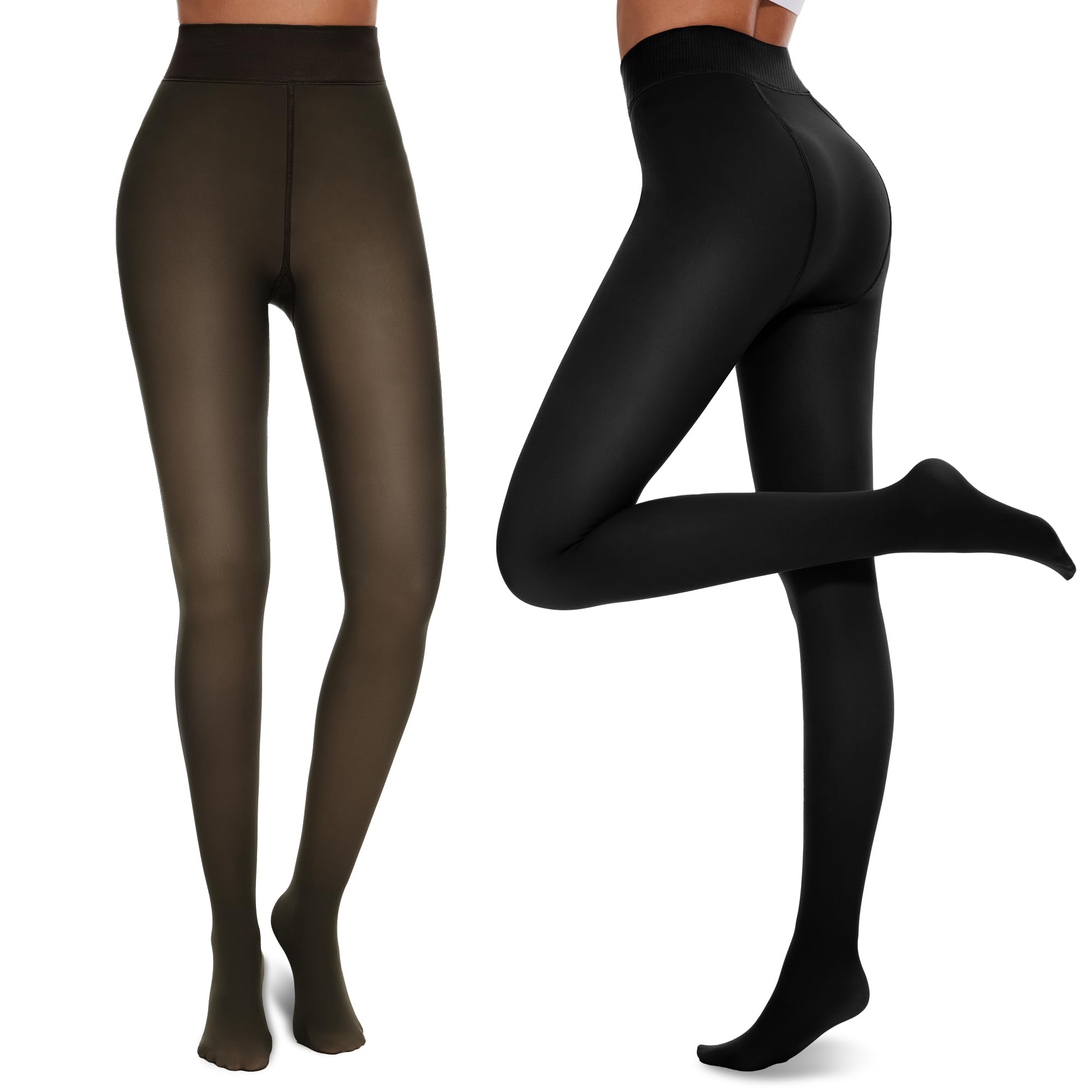 NexiEpoch Fleece Lined Tights for Women - Warm Thermal Leggings for Winter Outfits