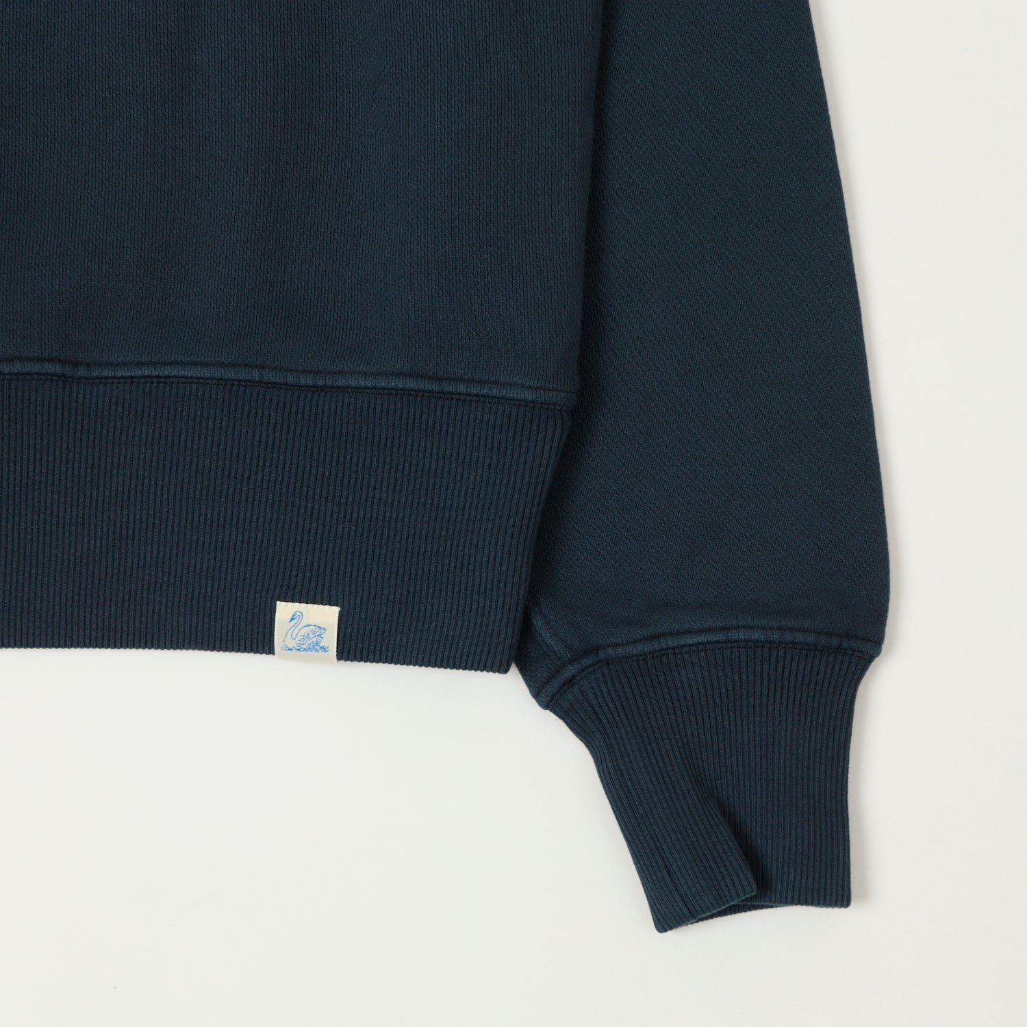 Merz b. Schwanen ZIPC01 Collar Sweatshirt for Men - Premium Cotton Denim Blue Pullover - Casual Wear & Layering Essential