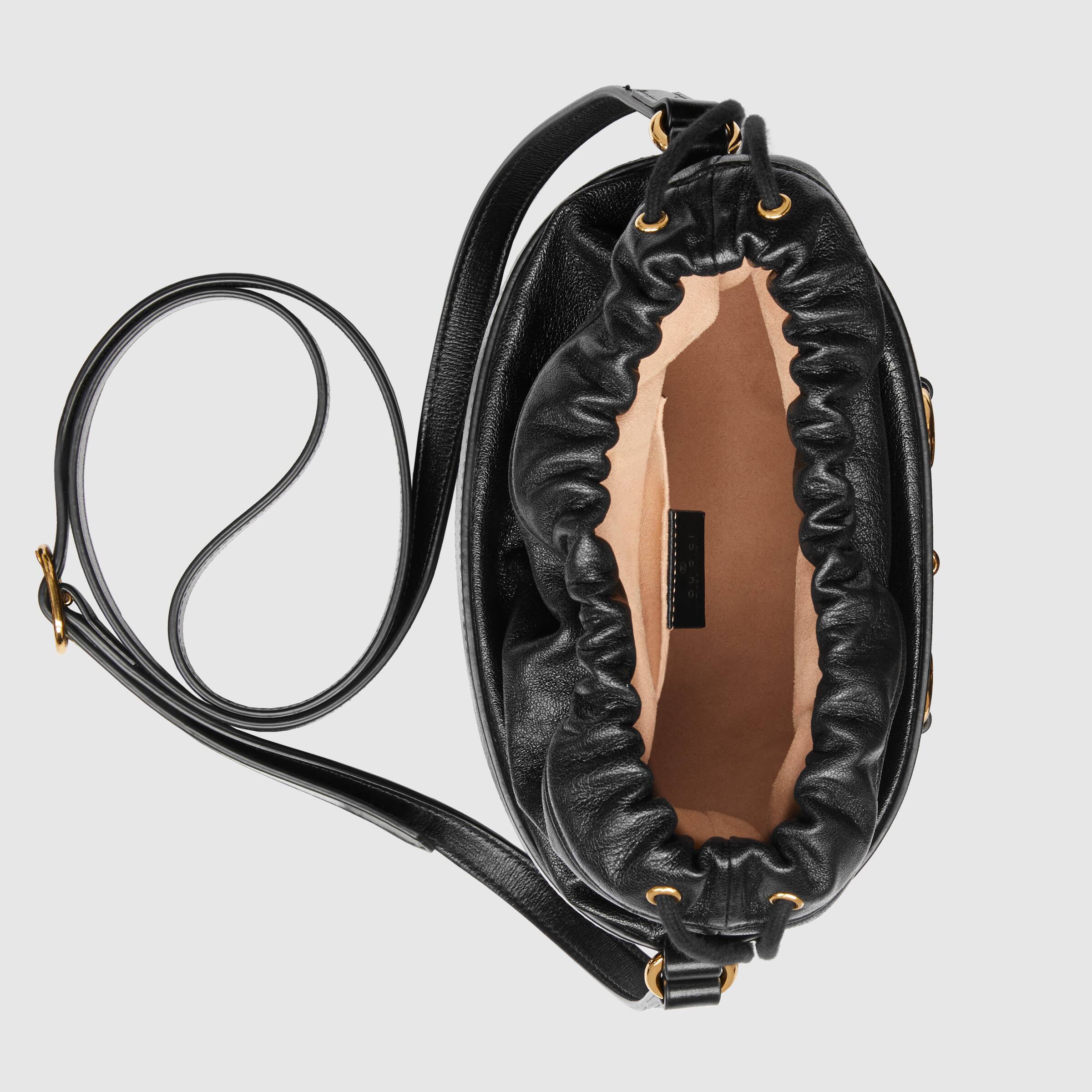 Gucci 1955 Horsebit Bucket Bag Black Leather Shoulder Bag for Women | Luxury Designer Handbag for Everyday Use, Work & Travel