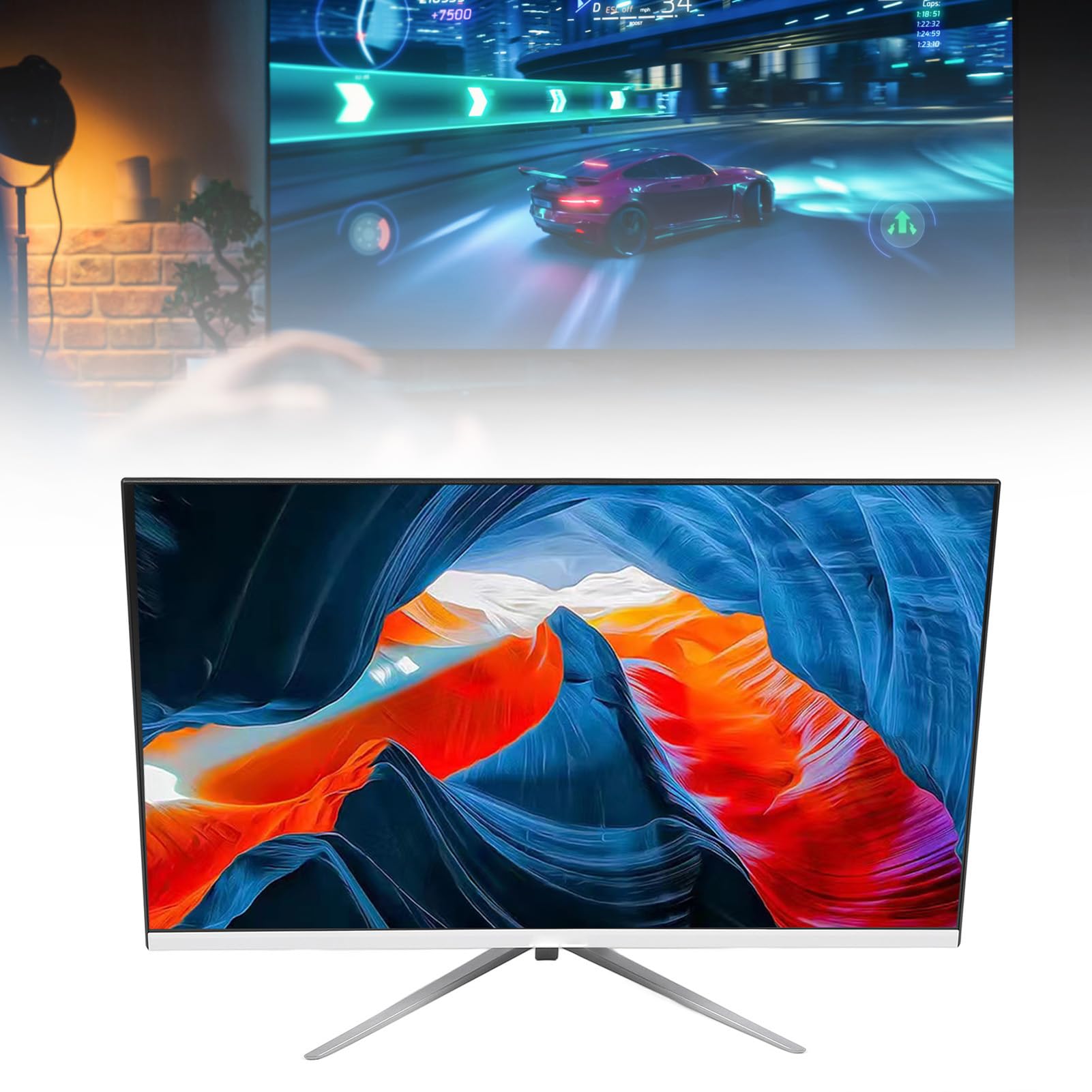 27 Inch Gaming Monitor - 2K QHD 165Hz Ultra Slim LED Computer Screen with HDMI & DP Ports, 120% sRGB, Eye Care Technology, Wide Viewing Angle (White) - Perfect for Esports, Streaming & Home Office Work