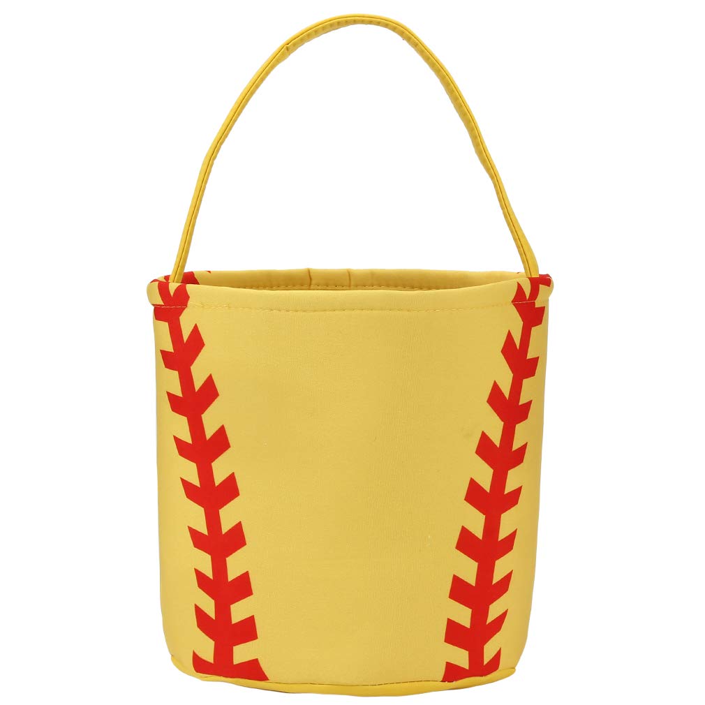 **Personalized Baseball Easter Basket - Softball Themed Tote Bag with Handles for Kids & Girls - Easter Egg Storage, Candy Bucket, Gift Bag for Sports Lovers (Perfect for Easter Egg Hunts & Party Favors)**
