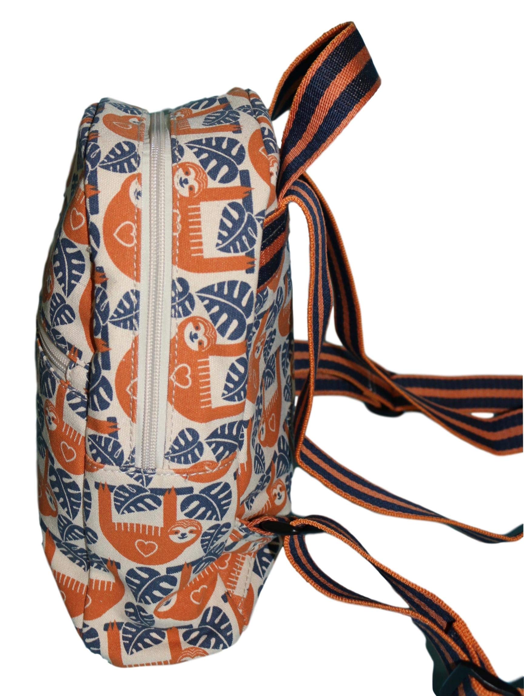 Bungalow 360 Adult Mini Backpack - Small Sloth Print Lightweight Travel Daypack for Hiking, Concerts & Festivals