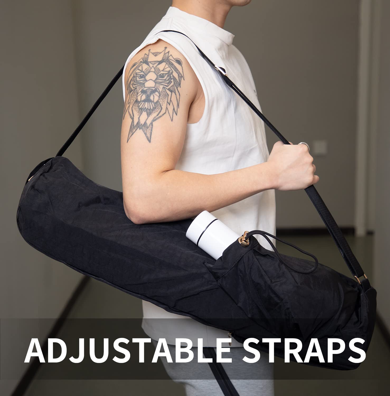 Premium Waterproof Yoga Mat Bag with Multi-Pockets & Adjustable Strap - Fits 1/4