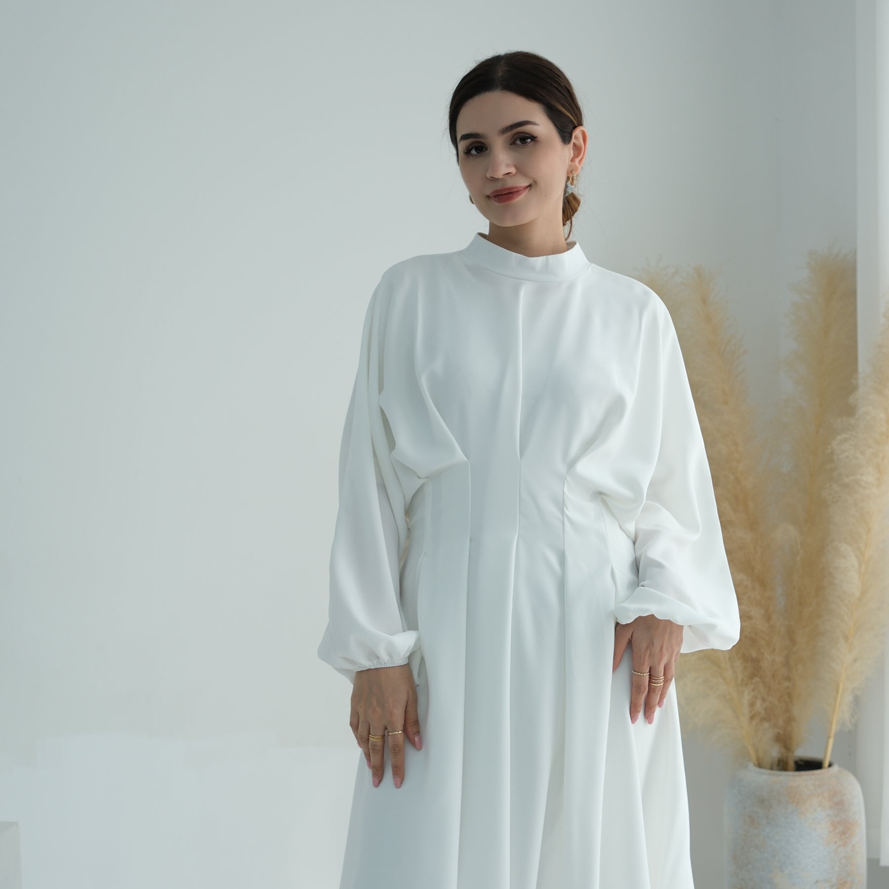 Madison Long Sleeve Maxi Dress for Women - Elegant White Flowy Evening Gown - Perfect for Weddings, Parties & Special Occasions