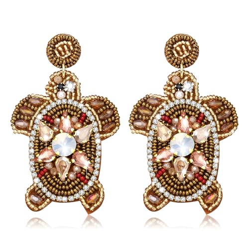brown turtle earrings