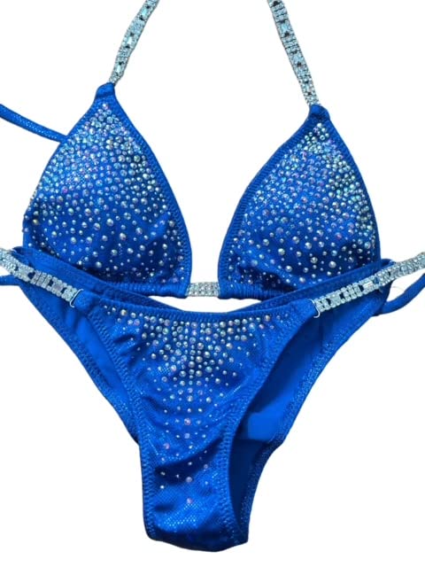 Royal Blue Competition Bikini - NPC Physique Posing Suit for Women (Size Small, HIPS 32