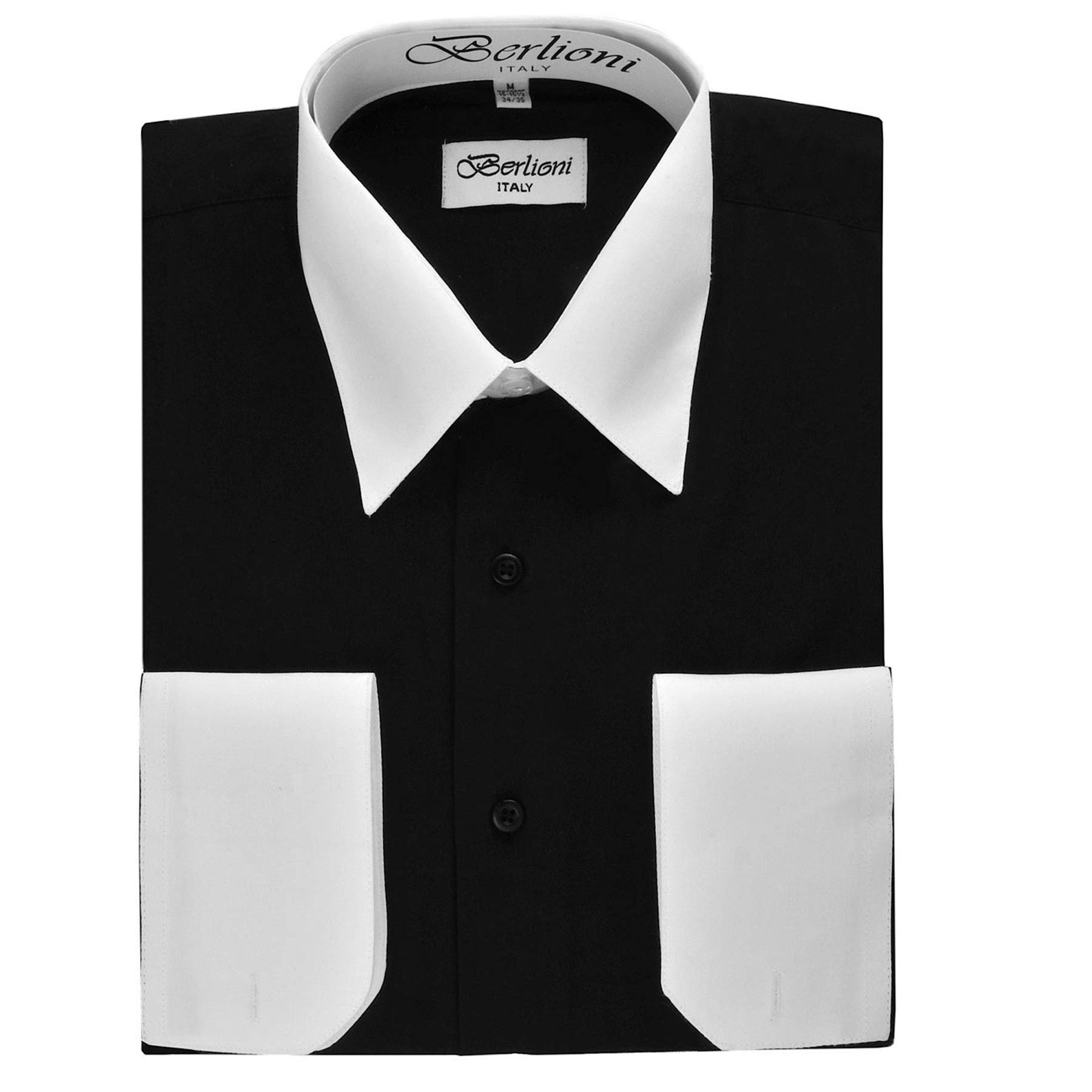 Black & White Two-Tone Men's Dress Shirt | Formal Business Attire | Perfect for Office, Weddings & Special Occasions