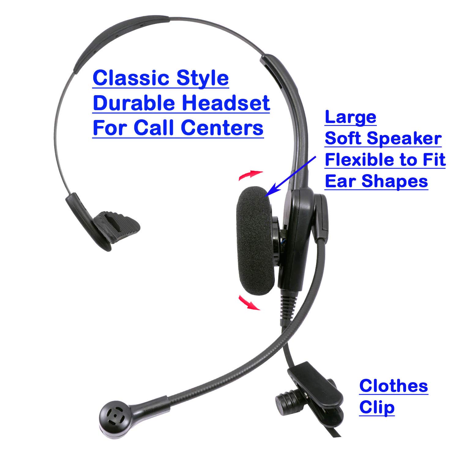 INNOTALK USB Computer Headset - Cost Effective & Durable Call Center Headset for Softphones (Teams, Skype for Business, Cisco Jabber) - Perfect for Remote Work & Customer Service